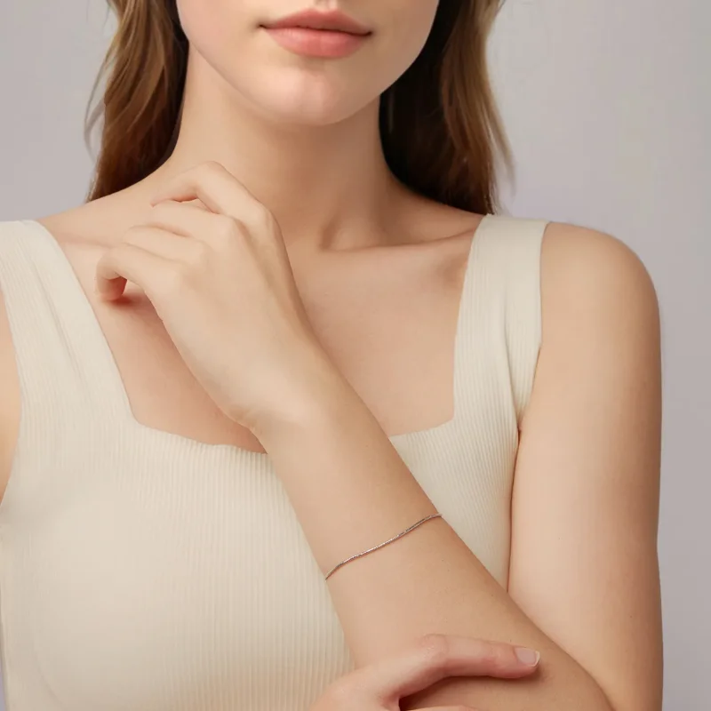 (immagine per) Bracciale braccialeto PANDORA sottile a maglia serpente - BSB226 - Visualizza 5