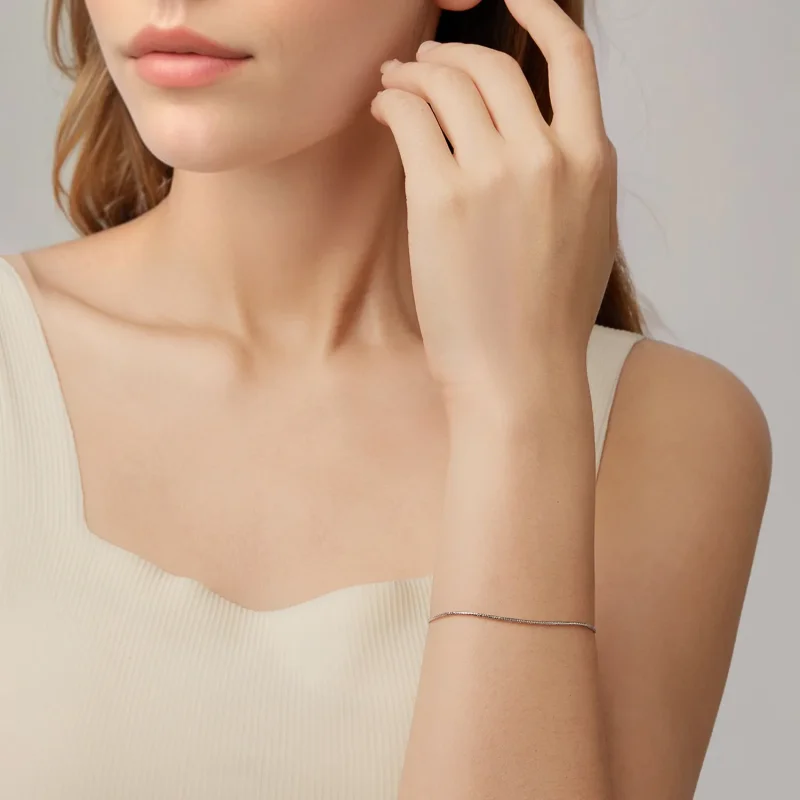 (immagine per) Bracciale braccialeto PANDORA sottile a maglia serpente - BSB226 - Visualizza 6