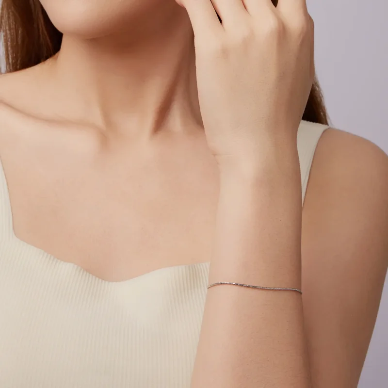(immagine per) Bracciale braccialeto PANDORA sottile a maglia serpente - BSB226 - Visualizza 8