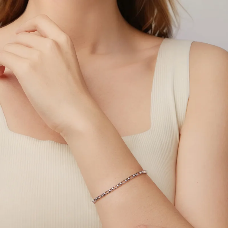 (immagine per) Bracciali PANDORA in argento a maglie alternate - BSB232 - Visualizza 4