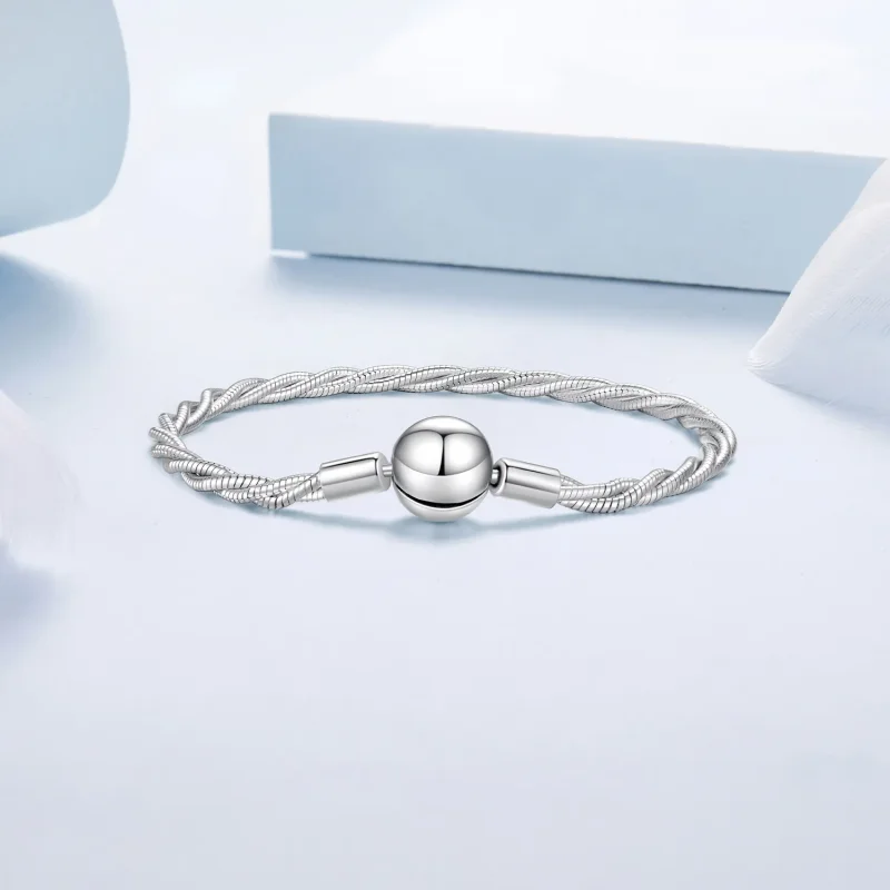 (immagine per) Bracciale intrecciato PANDORA a catena con chiusura a sfera - BSB228 - Visualizza 3