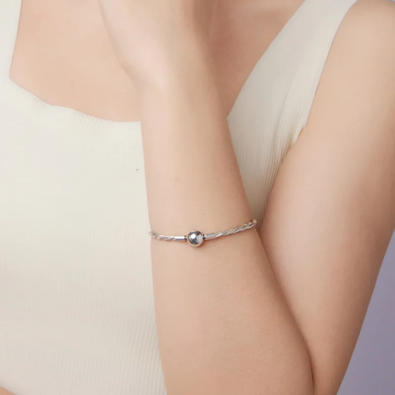 (immagine per) Bracciale intrecciato PANDORA a catena con chiusura a sfera - BSB228 - Visualizza 6