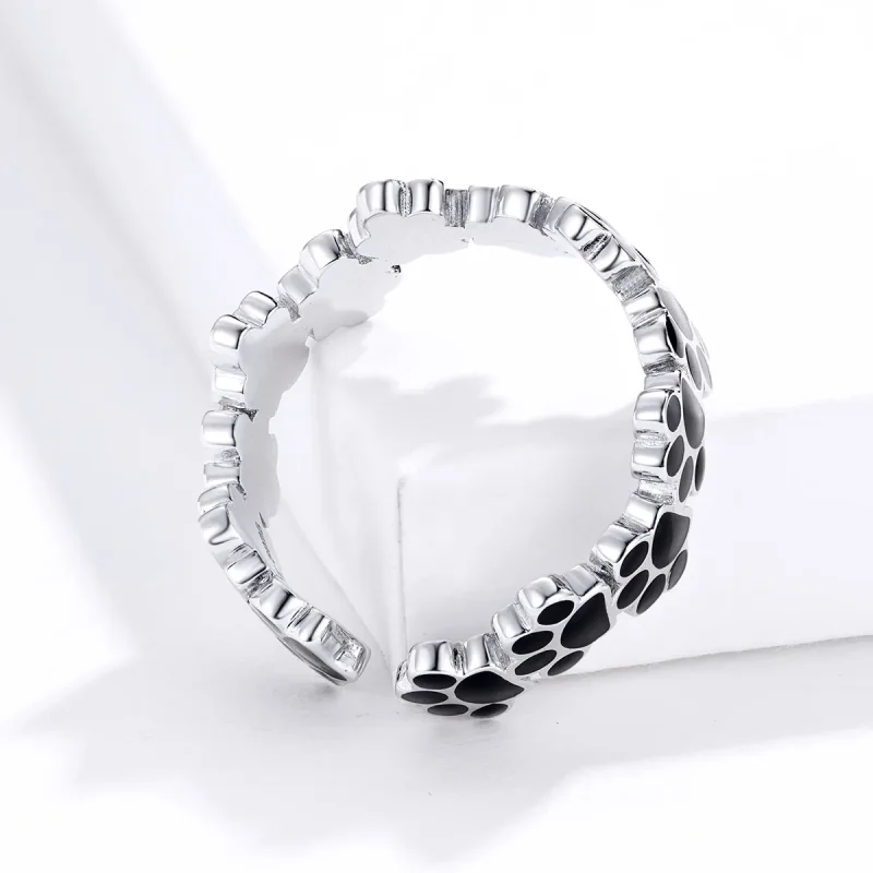 (immagine per) Anello aperto tipo Pandora Bella stampa della zampa - SCR603 - Visualizza 3