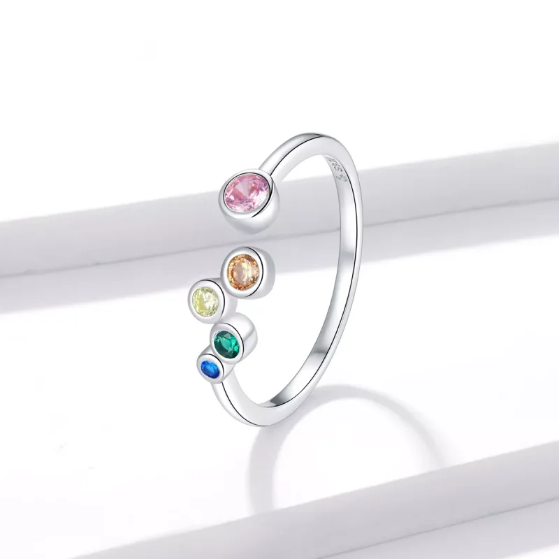 (immagine per) Anello aperto tipo Pandora Bolle Colorate - BSR149 - Visualizza 2