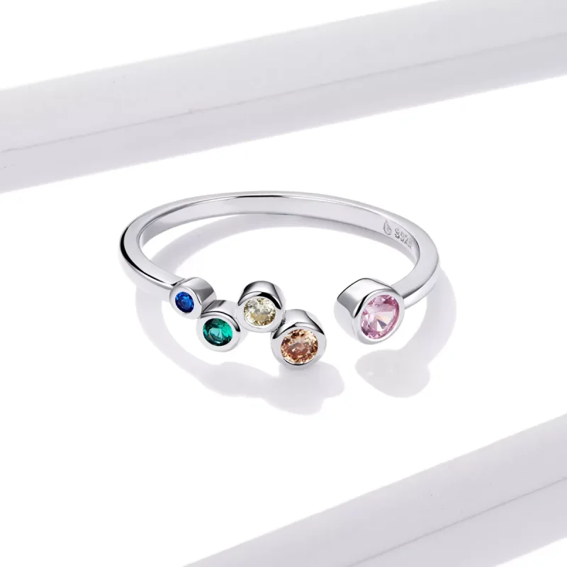 (immagine per) Anello aperto tipo Pandora Bolle Colorate - BSR149 - Visualizza 3
