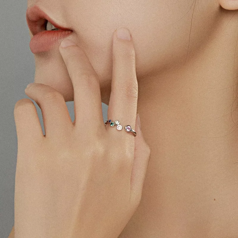 (immagine per) Anello aperto tipo Pandora Bolle Colorate - BSR149 - Visualizza 8