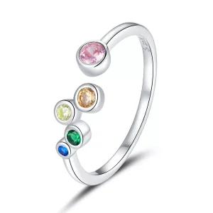 Anello aperto tipo Pandora Bolle Colorate - BSR149 (immagine per) Anello aperto tipo Pandora Bolle Colorate - BSR149
