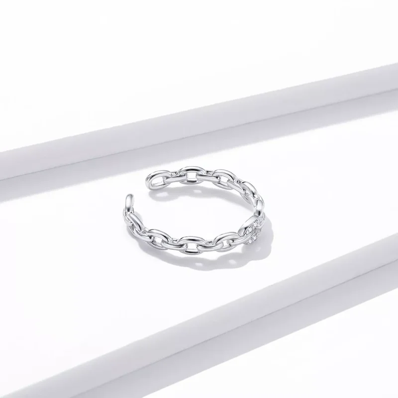 (immagine per) Anello aperto tipo Pandora Catena geometrica - BSR145 - Visualizza 2