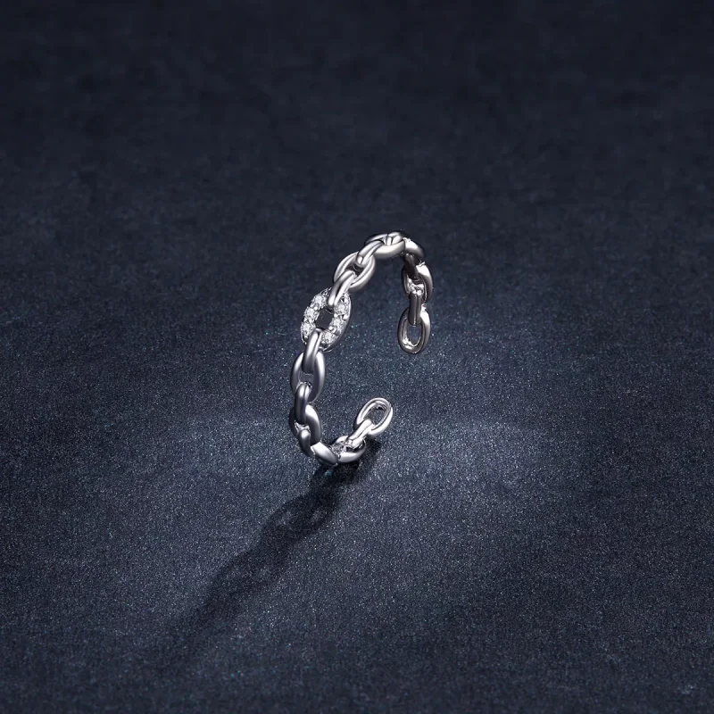 (immagine per) Anello aperto tipo Pandora Catena geometrica - BSR145 - Visualizza 5