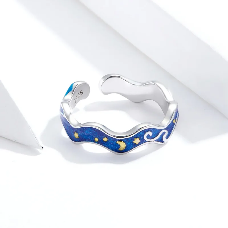 (immagine per) Anello aperto tipo Pandora Cielo stellato di Van Gogh - SCR608 - Visualizza 3