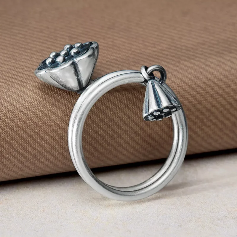(immagine per) Anello aperto tipo Pandora Ciondolo Loto - VSR054 - Visualizza 5
