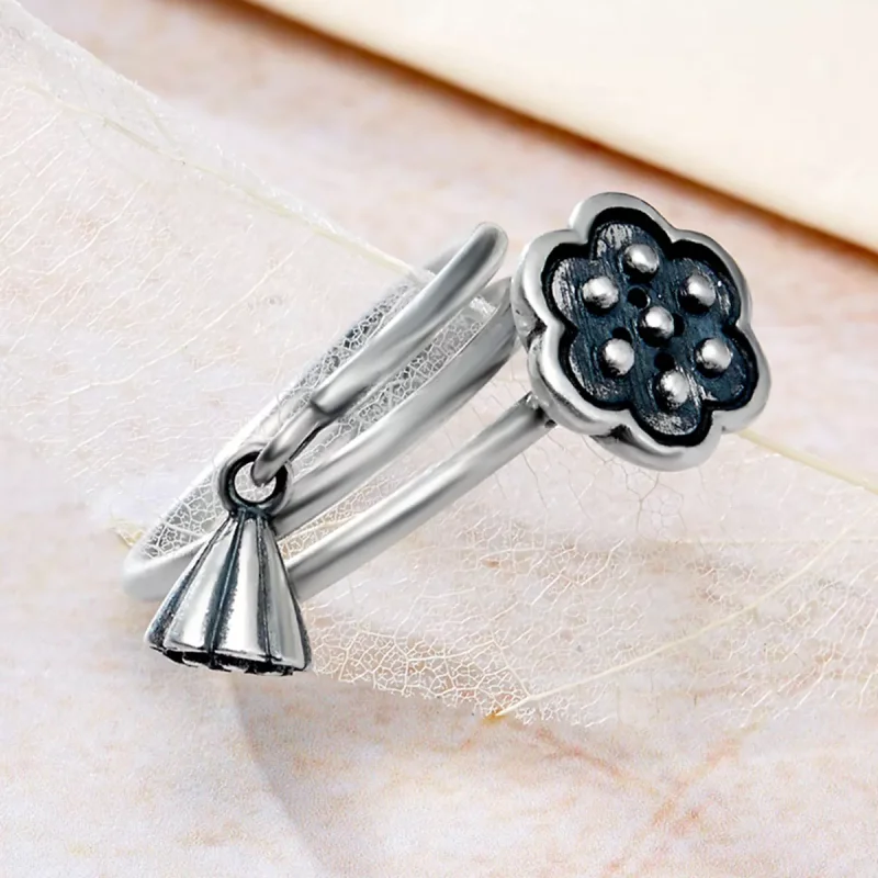 (immagine per) Anello aperto tipo Pandora Ciondolo Loto - VSR054 - Visualizza 6