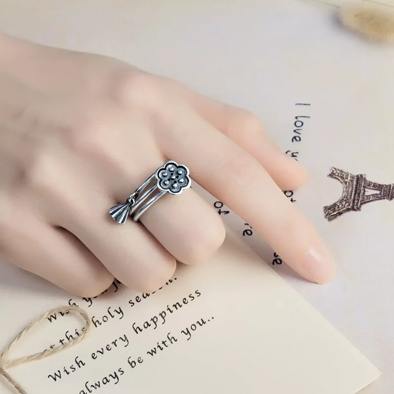 (immagine per) Anello aperto tipo Pandora Ciondolo Loto - VSR054 - Visualizza 8