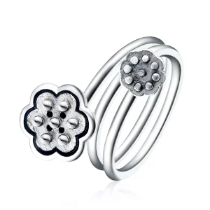 Anello aperto tipo Pandora Ciondolo Loto - VSR054 (immagine per) Anello aperto tipo Pandora Ciondolo Loto - VSR054