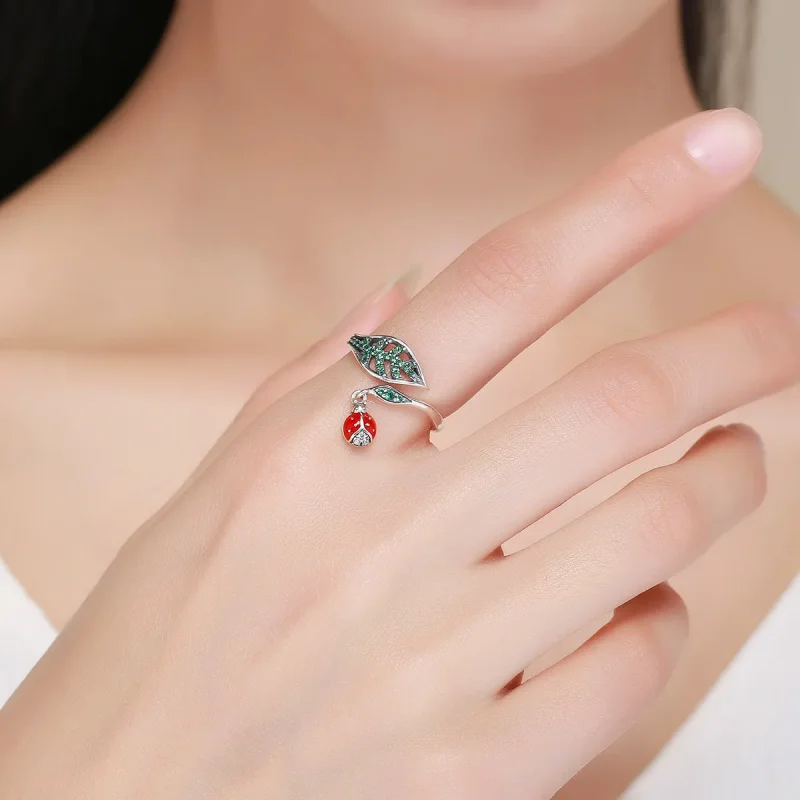 (immagine per) Anello aperto tipo Pandora Coccinella a riposo - SCR310 - Visualizza 3
