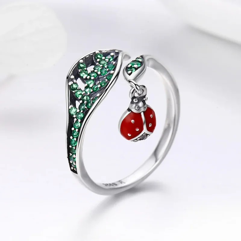 (immagine per) Anello aperto tipo Pandora Coccinella a riposo - SCR310 - Visualizza 4