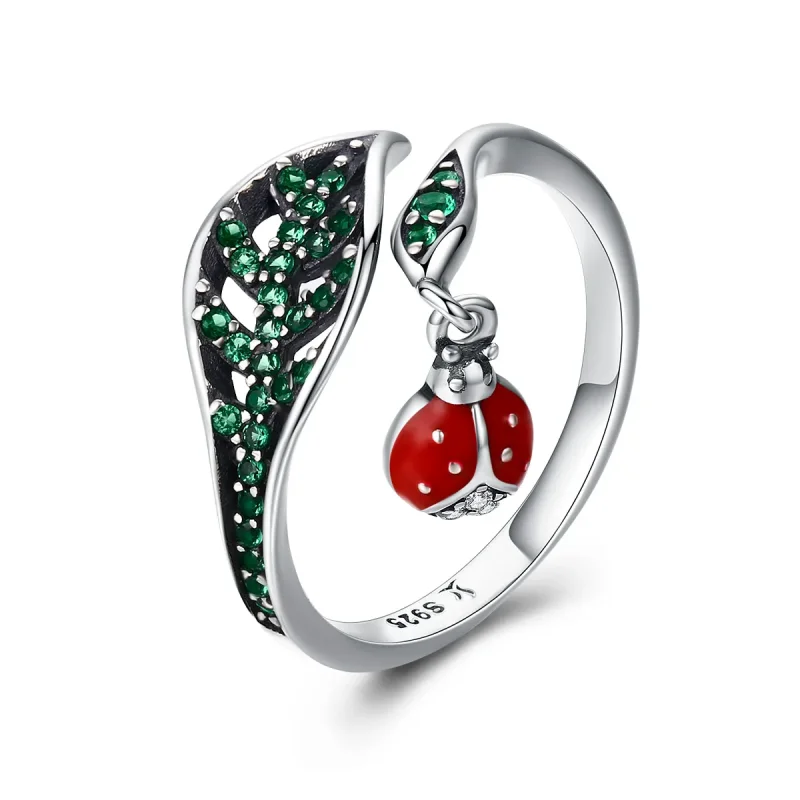 (immagine per) Anello aperto tipo Pandora Coccinella a riposo - SCR310