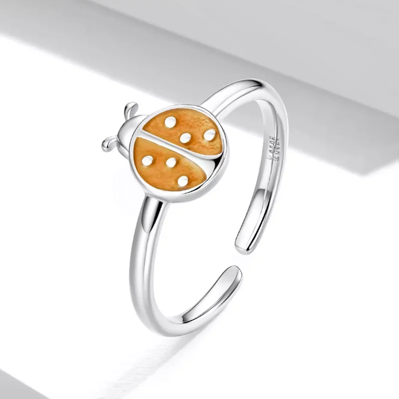 (immagine per) Anello aperto tipo Pandora Coccinella arancione - SCR774 - Visualizza 2