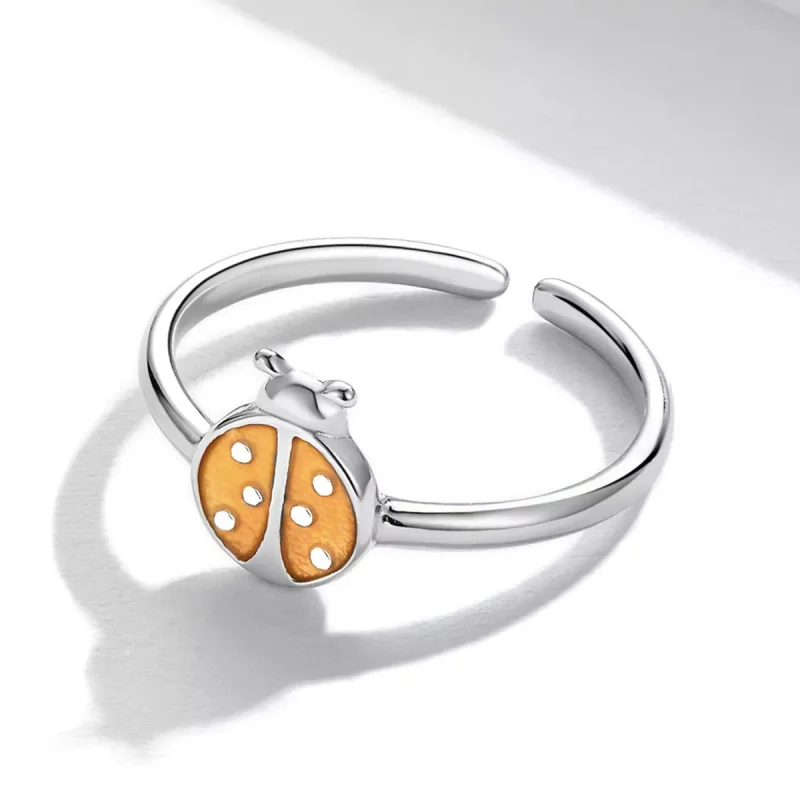 (immagine per) Anello aperto tipo Pandora Coccinella arancione - SCR774 - Visualizza 3