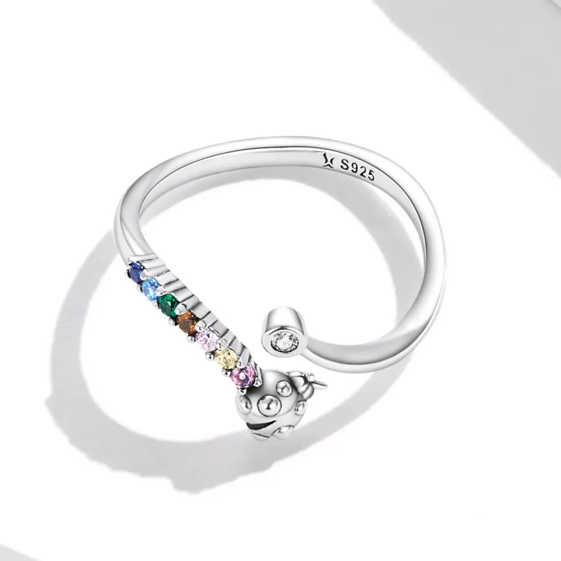 (immagine per) Anello aperto tipo Pandora Coccinella in zirconio colorato - SCR785 - Visualizza 4