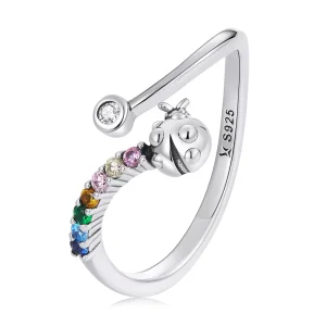 (immagine per) Anello aperto tipo Pandora Coccinella in zirconio colorato - SCR785