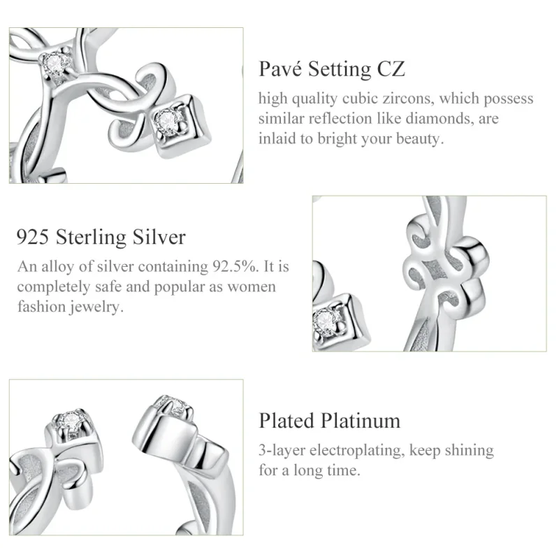 (immagine per) Anello aperto tipo Pandora Croce - BSR041 - Visualizza 3