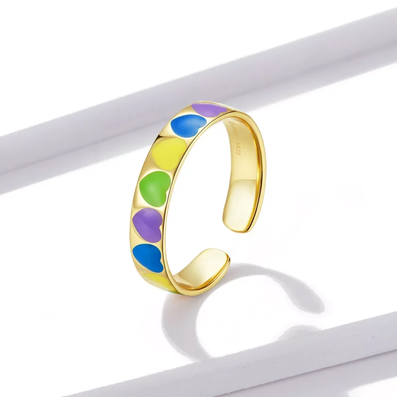 (immagine per) Anello aperto tipo Pandora Cuori colorati - BSR222 - Visualizza 2