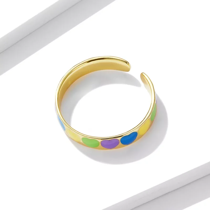 (immagine per) Anello aperto tipo Pandora Cuori colorati - BSR222 - Visualizza 3