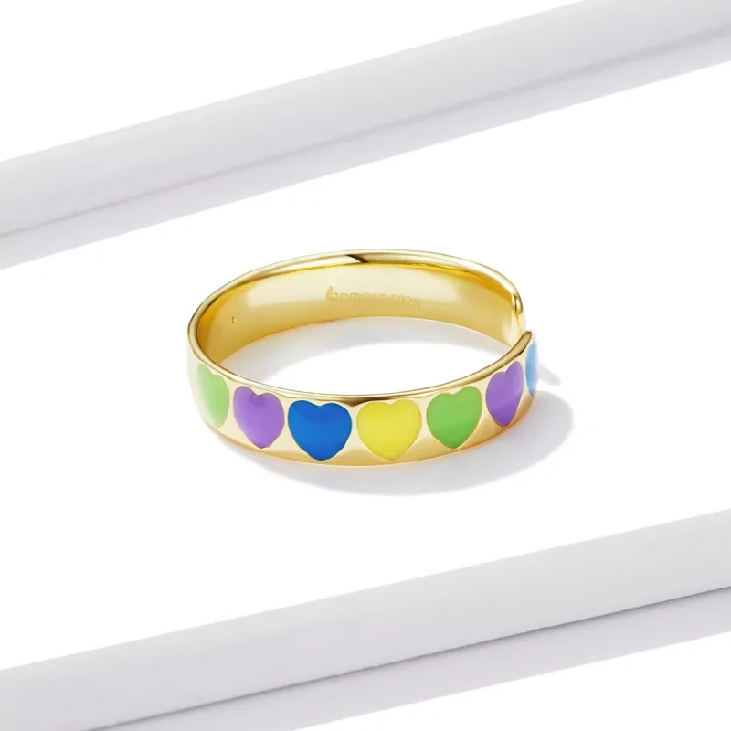 (immagine per) Anello aperto tipo Pandora Cuori colorati - BSR222 - Visualizza 4