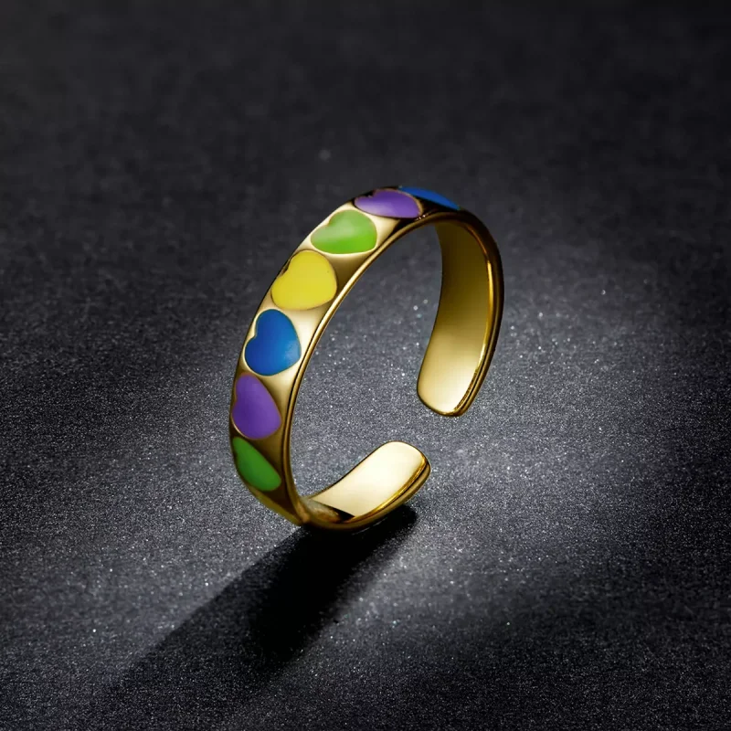 (immagine per) Anello aperto tipo Pandora Cuori colorati - BSR222 - Visualizza 5
