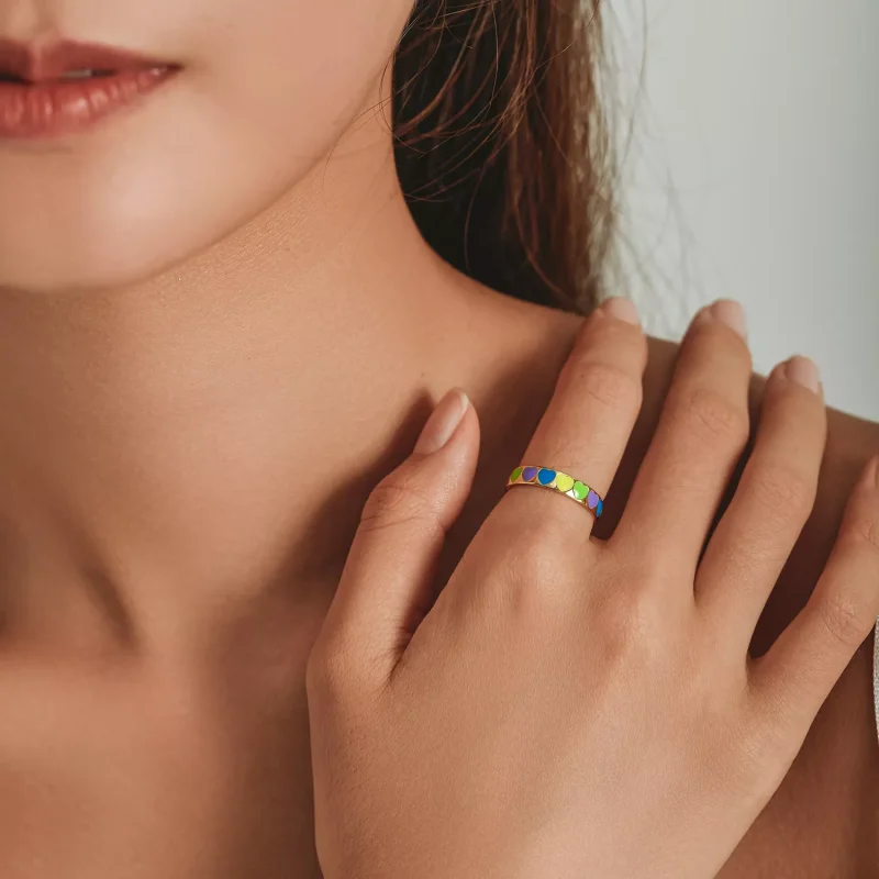 (immagine per) Anello aperto tipo Pandora Cuori colorati - BSR222 - Visualizza 7