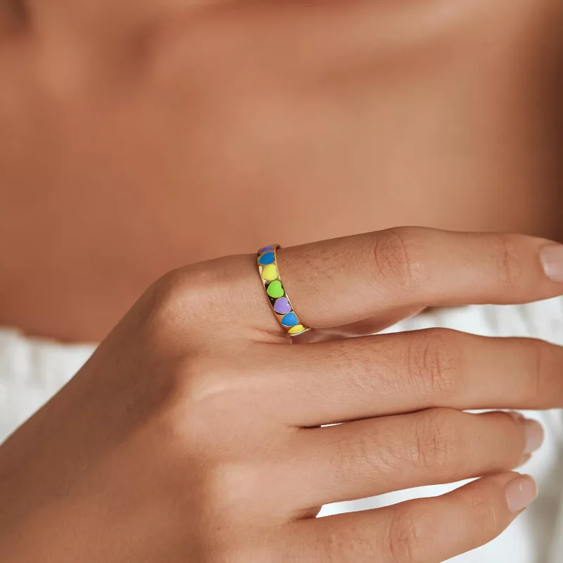 (immagine per) Anello aperto tipo Pandora Cuori colorati - BSR222 - Visualizza 8