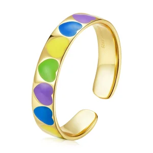 (immagine per) Anello aperto tipo Pandora Cuori colorati - BSR222