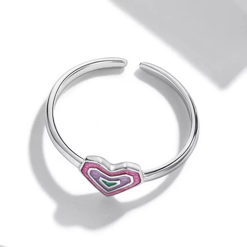 (immagine per) Anello aperto tipo Pandora Cuori colorati - SCR775 - Visualizza 4