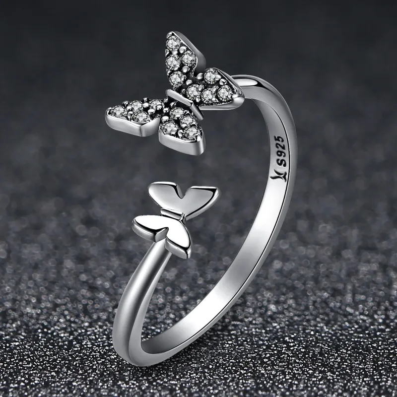 (immagine per) Anello aperto tipo Pandora Danza delle Farfalle - SCR087 - Visualizza 3