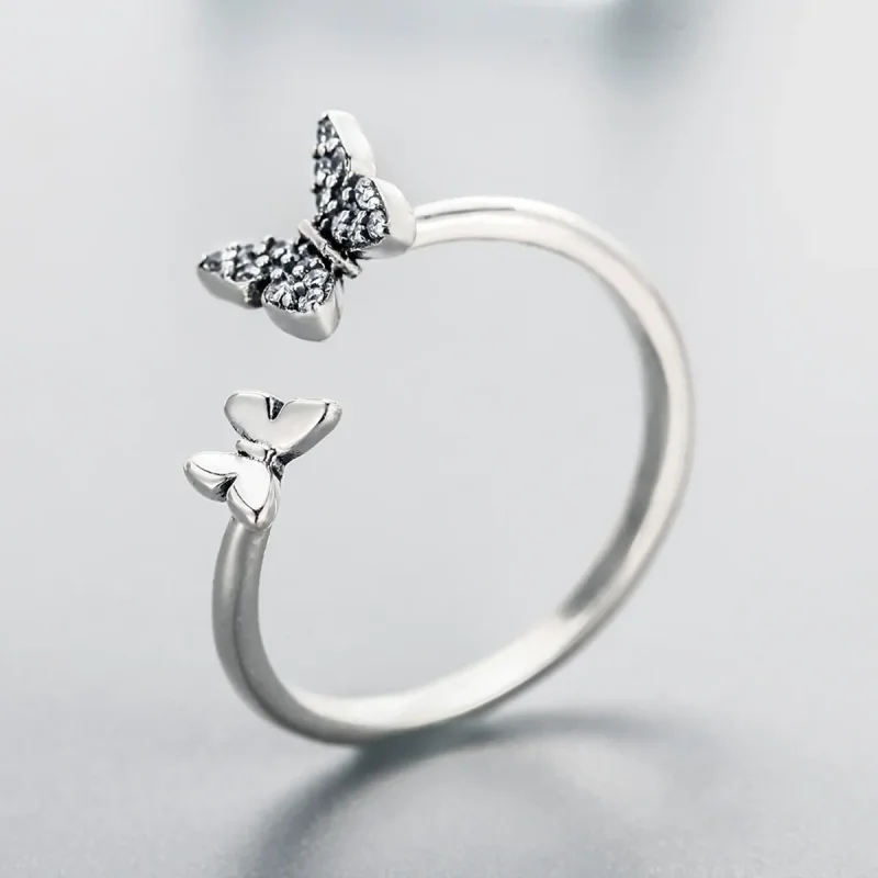 (immagine per) Anello aperto tipo Pandora Danza delle Farfalle - SCR087 - Visualizza 4