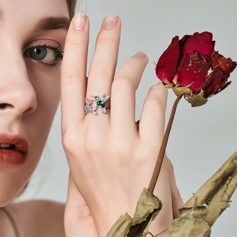 (immagine per) Anello aperto tipo Pandora Dono di colibrì - BSR016 - Visualizza 2