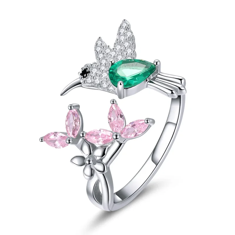 (immagine per) Anello aperto tipo Pandora Dono di colibrì - BSR016 - Visualizza 3