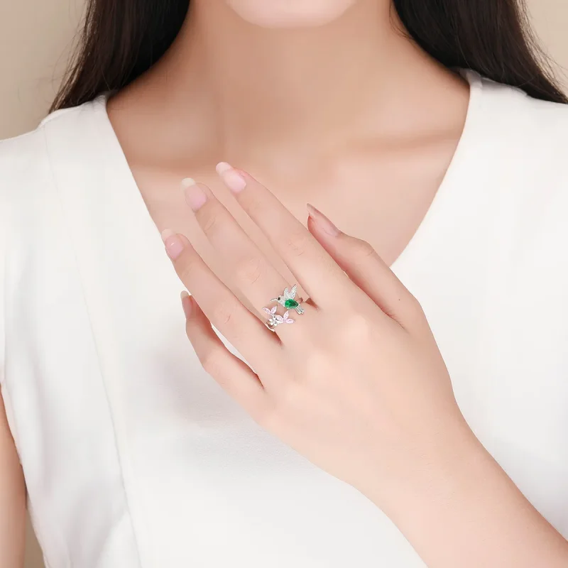(immagine per) Anello aperto tipo Pandora Dono di colibrì - BSR016 - Visualizza 5