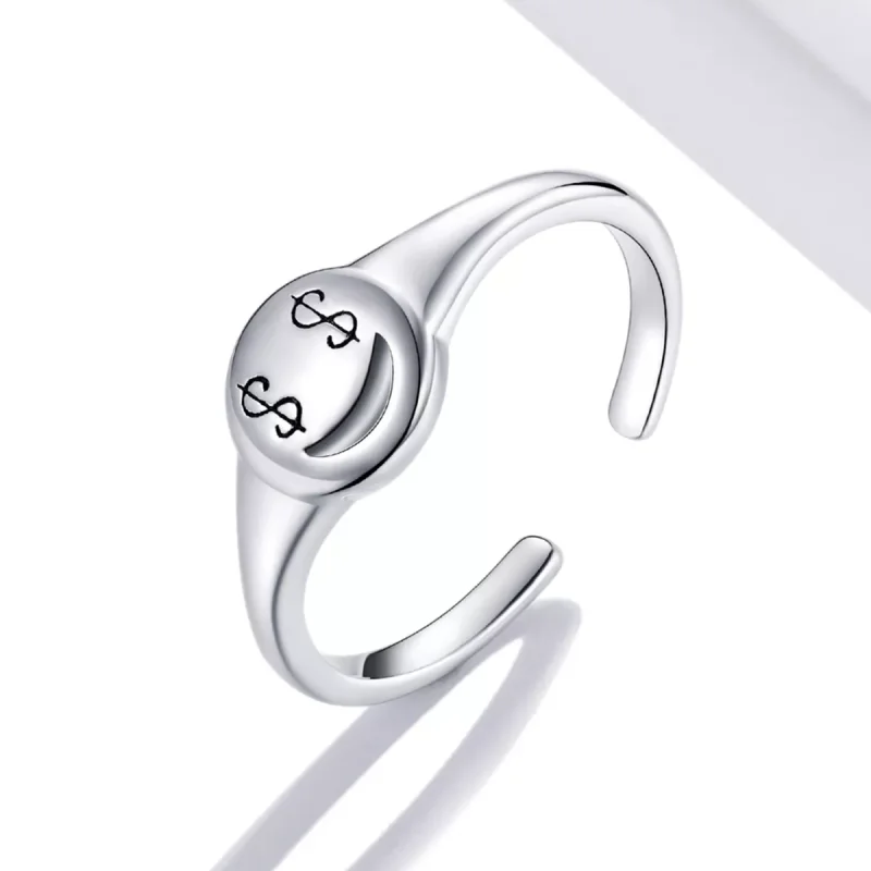 (immagine per) Anello aperto tipo Pandora Emoji - Guarda i soldi con gli occhi aperti - SCR738 - Visualizza 2