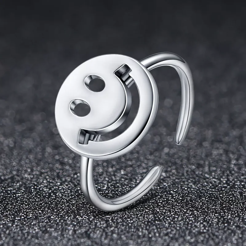 (immagine per) Anello aperto tipo Pandora Faccina carina - VSR117 - Visualizza 2