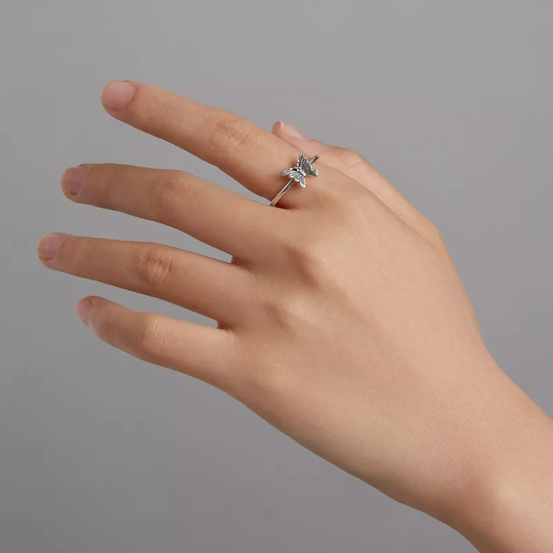 (immagine per) Anello aperto tipo Pandora Farfalla a coda di rondine - BSR195 - Visualizza 8
