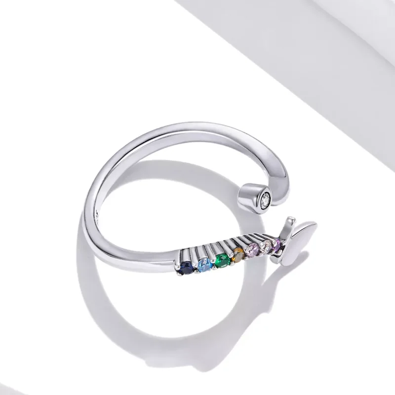 (immagine per) Anello aperto tipo Pandora Farfalla arcobaleno - SCR730 - Visualizza 4