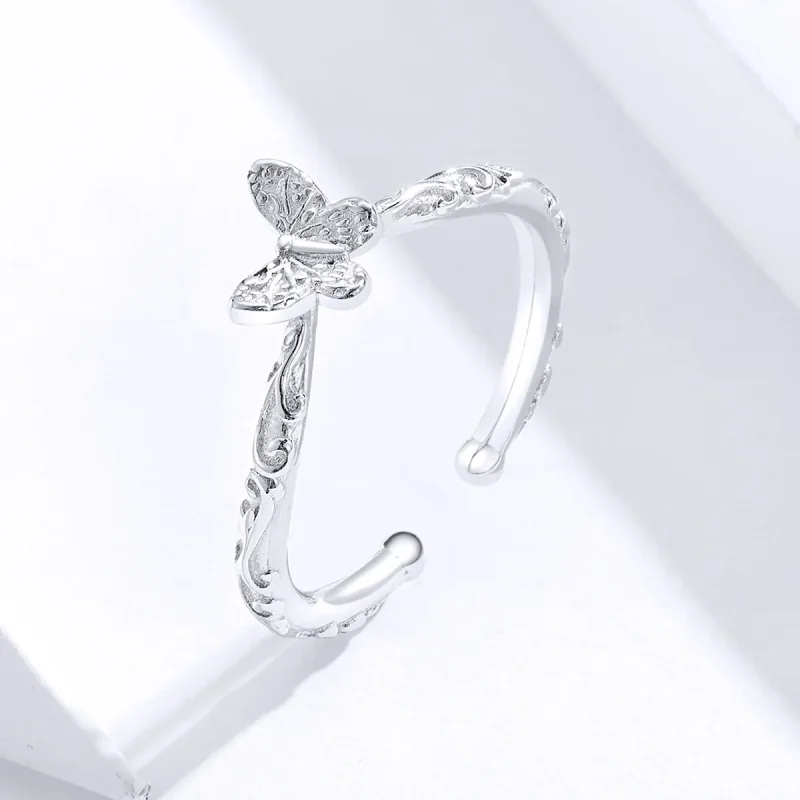 (immagine per) Anello aperto tipo Pandora Farfalla fantasia vintage - SCR634 - Visualizza 2