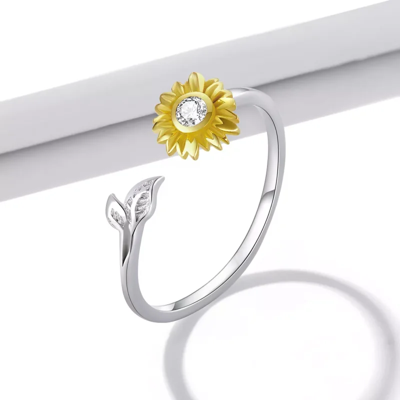 (immagine per) Anello aperto tipo Pandora Fiore del sole - BSR213 - Visualizza 2