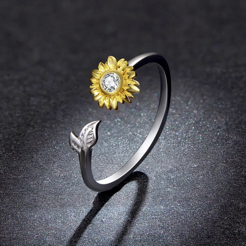 (immagine per) Anello aperto tipo Pandora Fiore del sole - BSR213 - Visualizza 5