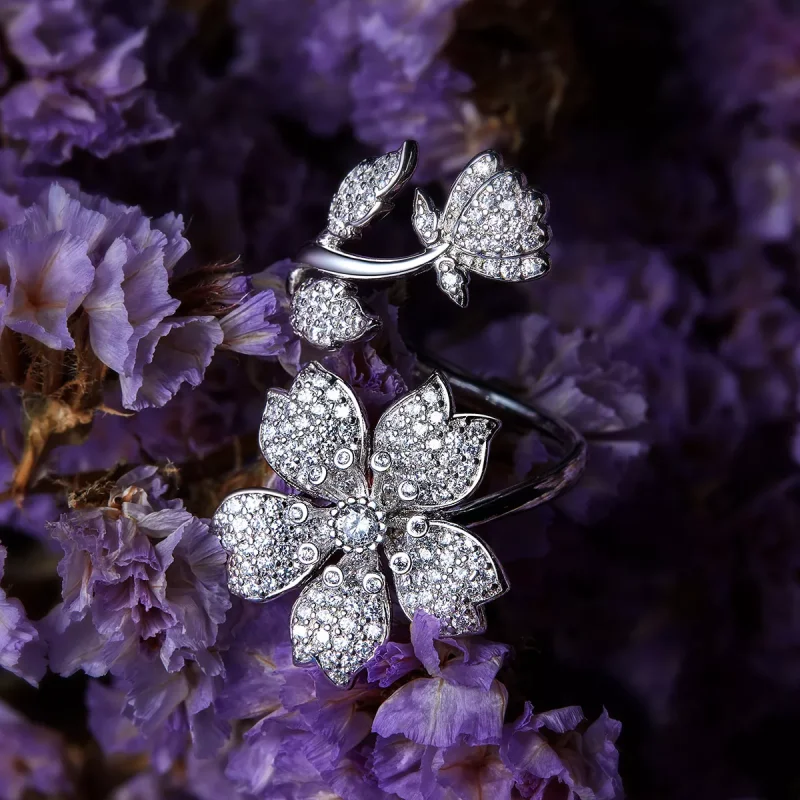(immagine per) Anello aperto tipo Pandora Fiori di ciliegio - BSR076 - Visualizza 2