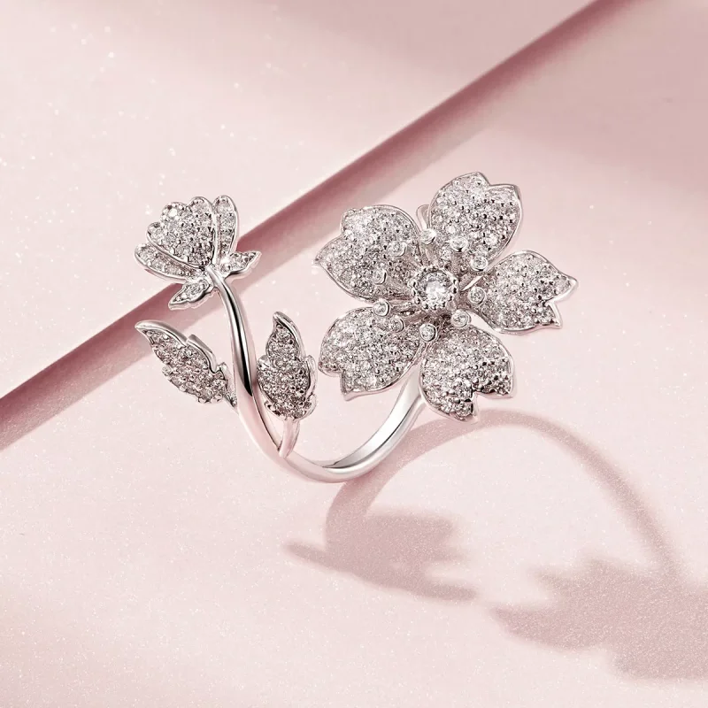 (immagine per) Anello aperto tipo Pandora Fiori di ciliegio - BSR076 - Visualizza 5