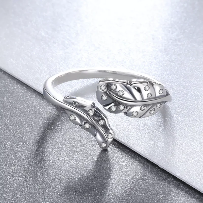 (immagine per) Anello aperto tipo Pandora Fogliame elegante - VSR155 - Visualizza 4