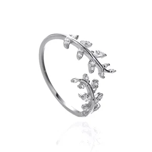 (immagine per) Anello aperto tipo Pandora Foglie delicate - BSR241-A